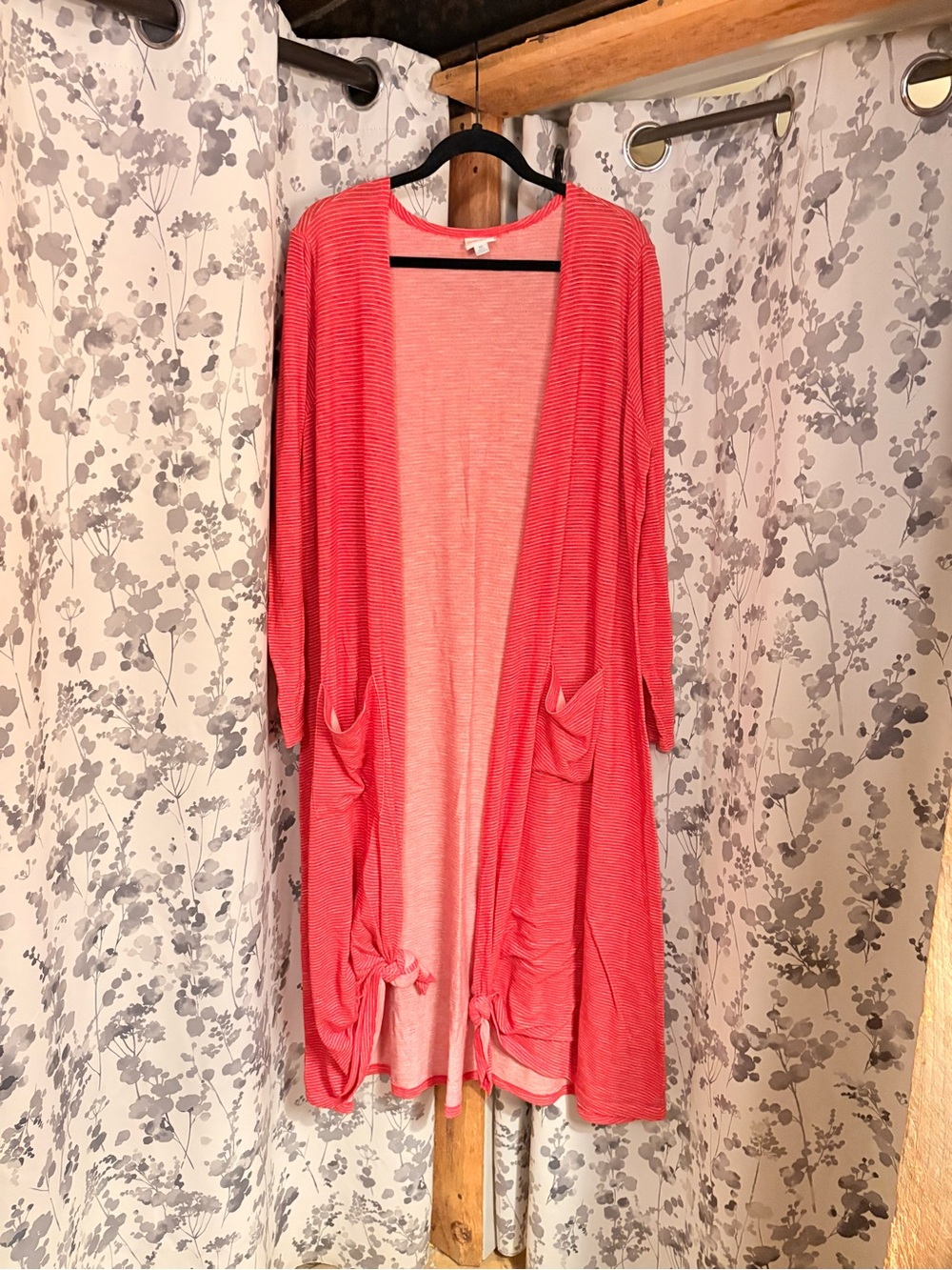 LuLaRoe Coral Pink Ribbed Duster Cardigan